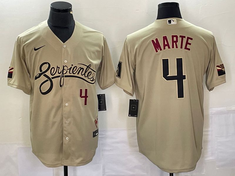 Men Arizona Diamondback #4 Marte City Edition Gray Game Nike 2023 MLB Jersey